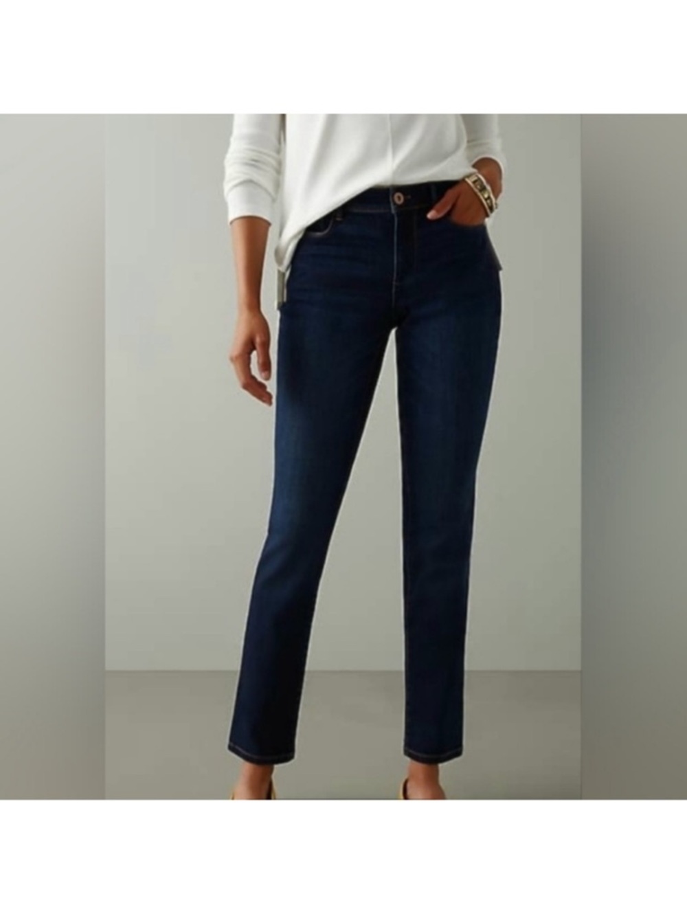 J Jill Smooth Fit Dark Blue Women's Straight-Leg Jeans 2P